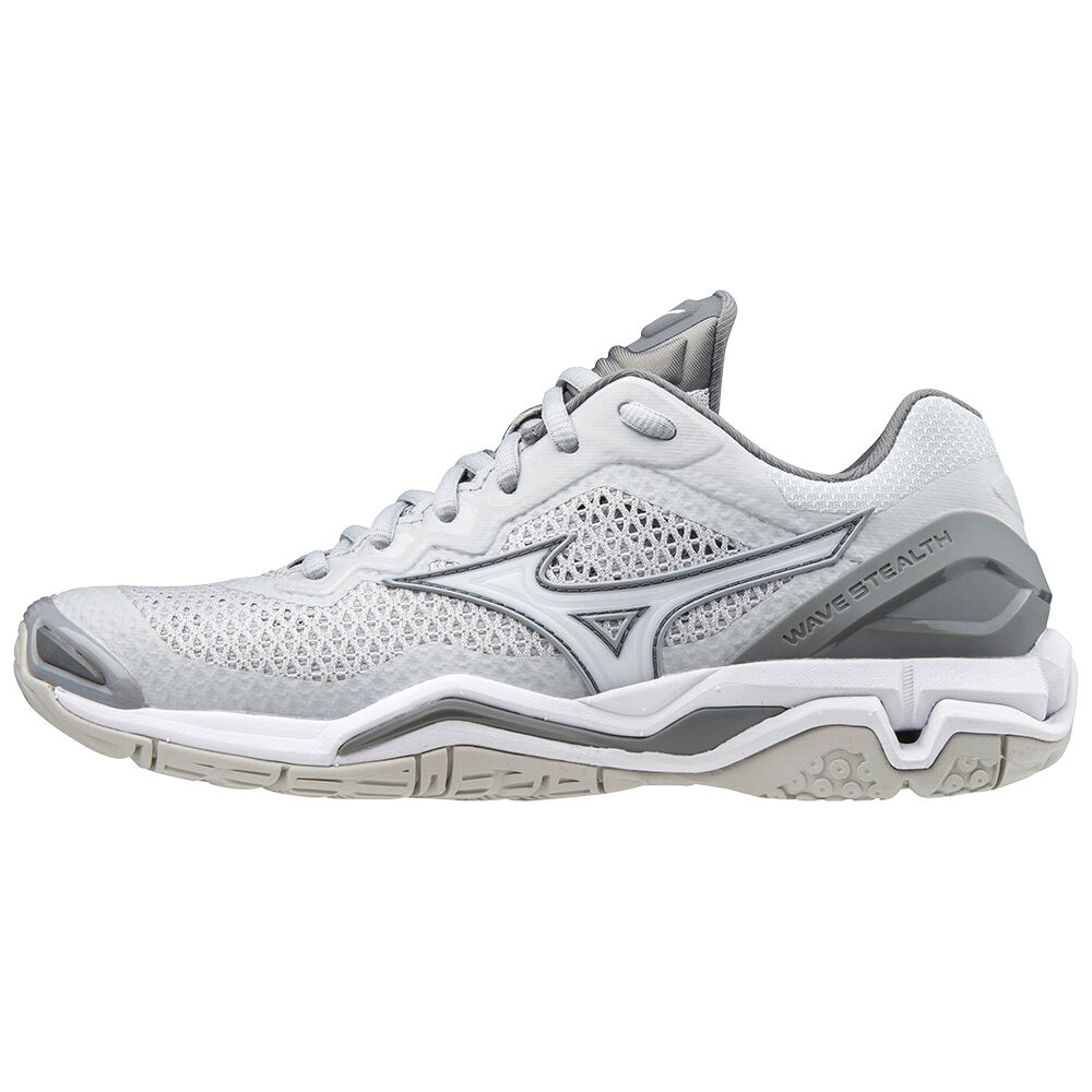 Mizuno Women's Wave Stealth V Nb Netball Shoes White/Grey (X1GB1896-LIS)